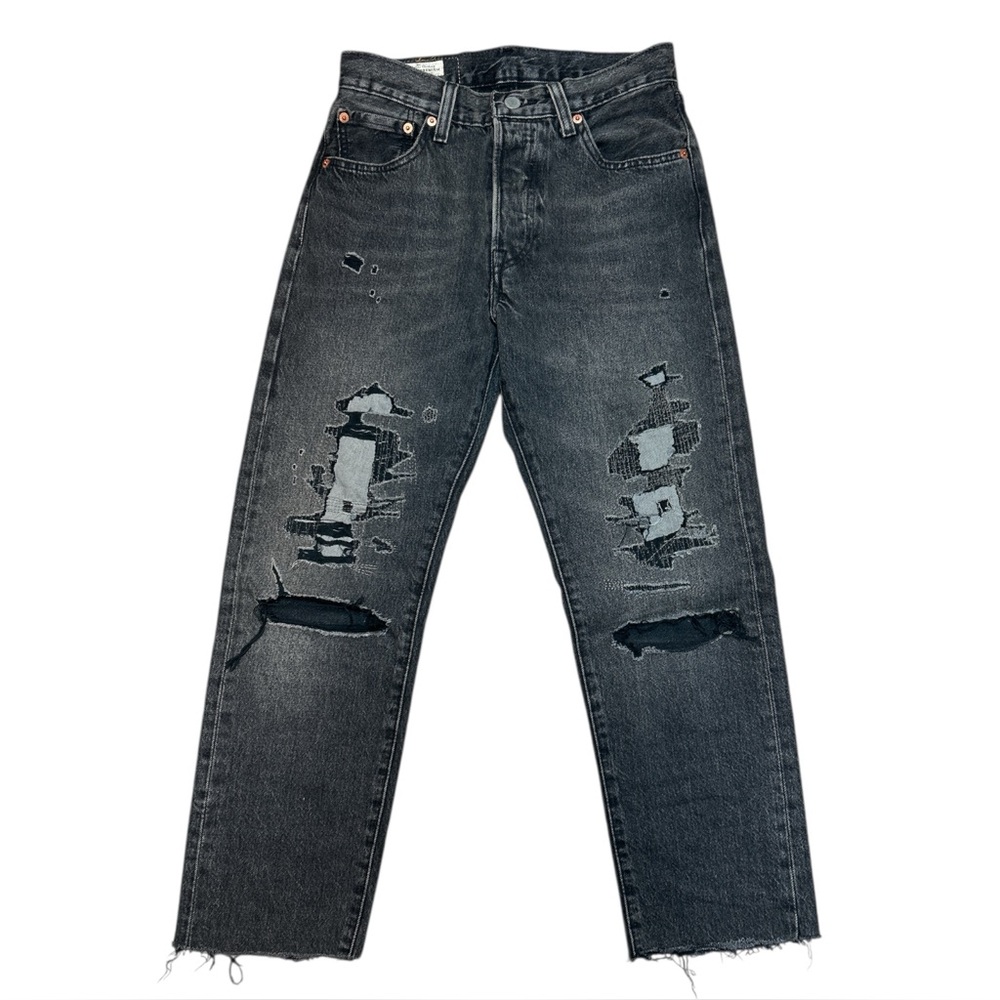 Levi's 501 '54 Jeans Size 29x30 Black Denim Distressed Retro Big E IndieSleaze